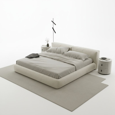 Elegantes graues Polsterbett im modernen Design – luxuriöses Bett