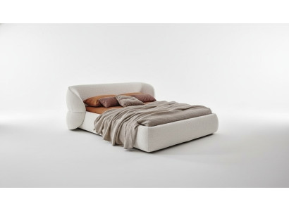 Moderne gepolsterte Schlafcouch mit Schlaffunktion in elegantem grauem Stoff