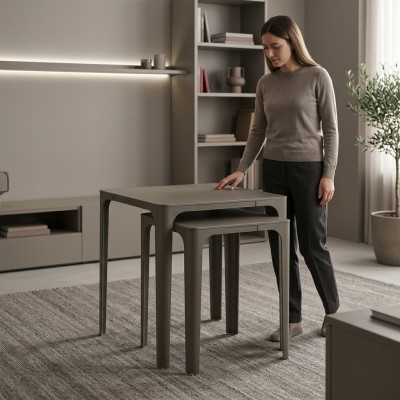 Beistelltisch Holz Beige Modern Elegant