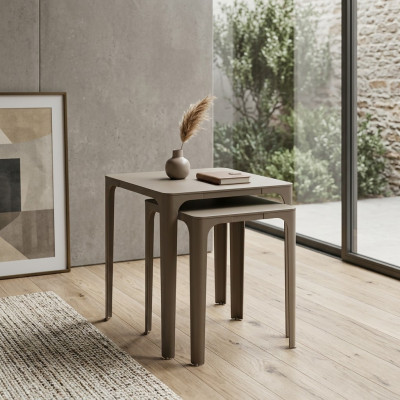 Beistelltisch Holz Beige Modern Elegant