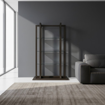 Braunes Holzregal im eleganten Design