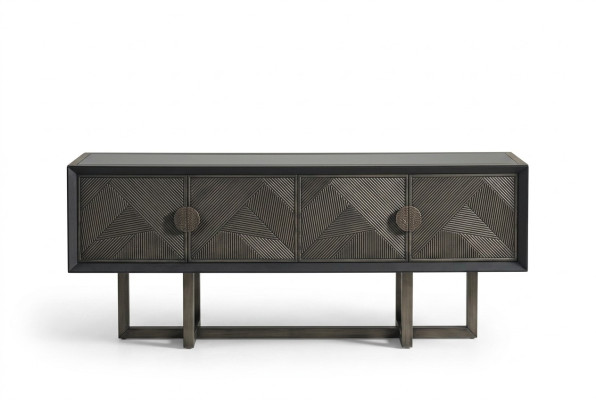 Braune Konsole aus Holz im modernen Design