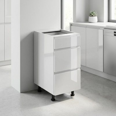 Mobilní Möbel se zásuvkami pod deskou se 3 lesklými zásuvkami