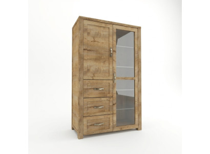 Elegantní hnědá dřevěná vitrína v moderním stylu