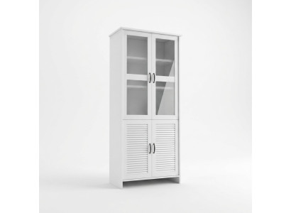 Moderní elegantní bílá vitrína z MDF se sklem