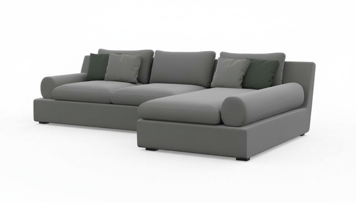 Ecksofa  Ästhetik der Form und Weichheit des Stoffes