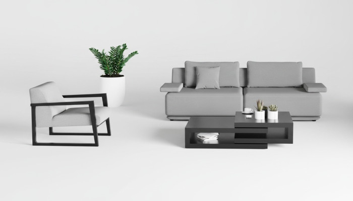 Sofa mit Sessel für das Wohnzimmer Eleganz bis ins Detail