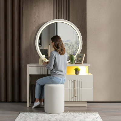 Make-up Tisch Schminktisch inkl. Spiegel kompakt elegant