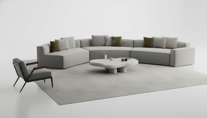 Sofa mit Sessel für das Wohnzimmer  Ein gemütlicher Akzent im Interieur