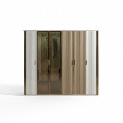 Kleiderschrank Glas Luxus Design modern Schlafzimmer 234 cm groß