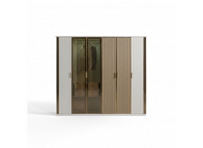 Kleiderschrank Glas Luxus Design modern Schlafzimmer 234 cm groß