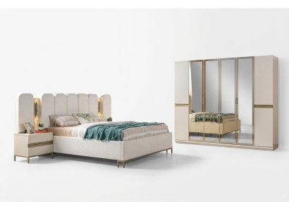 Komplettes Schlafzimmer Set 4tlg Bett Schrank Nachttische modern