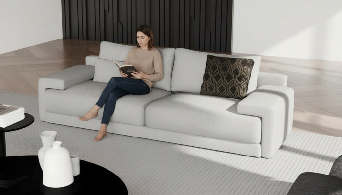 Sofa in stilvollem Design Ästhetik des Komforts in jedem Detail