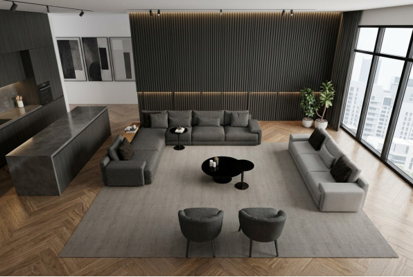 Ecksofa mit Sessel x2 in stilvollem Design Harmonie von Design und Komfort