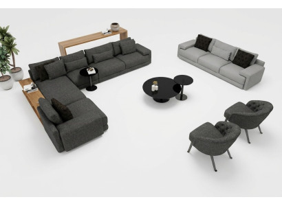 Ecksofa mit Sessel x2 in stilvollem Design Harmonie von Design und Komfort