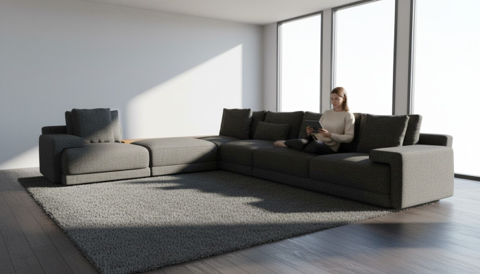 Ecksofa in stilvollem Design Schafft eine Atmosphäre der Entspannung