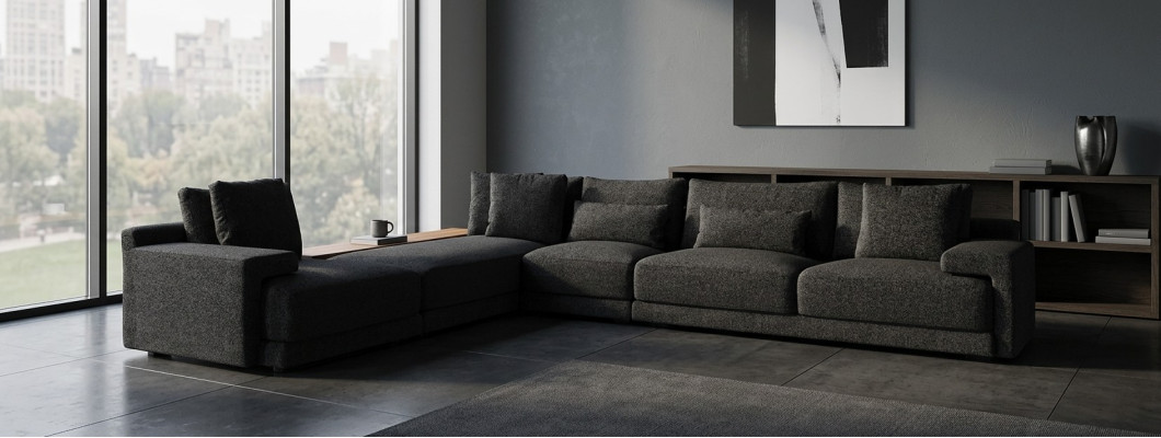 Ecksofa in stilvollem Design Schafft eine Atmosphäre der Entspannung