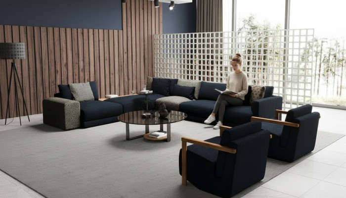Ecksofa mit Sessel in stilvollem Design Spektakulär und bequem zugleich