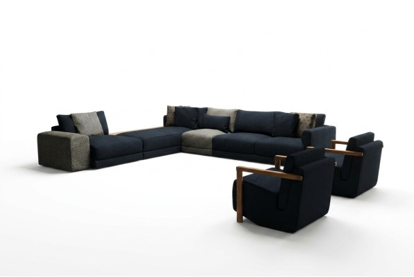 Ecksofa mit Sessel in stilvollem Design Spektakulär und bequem zugleich