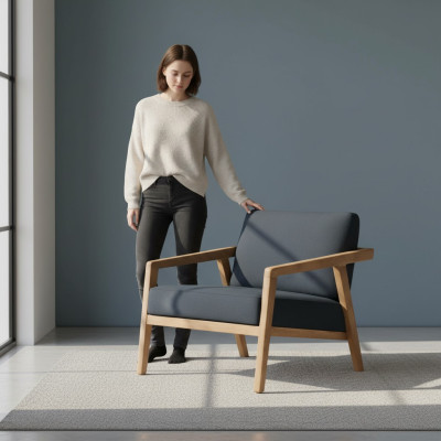Ein Sessel in stilvollem Design Lakonisch. Gemütlich. Modern.