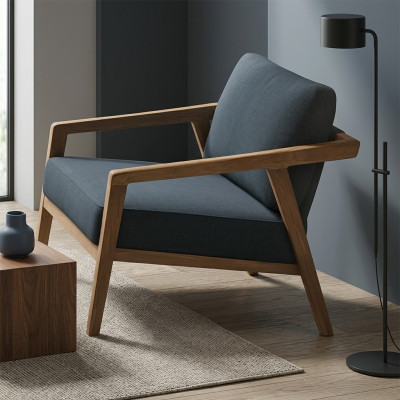 Ein Sessel in stilvollem Design Lakonisch. Gemütlich. Modern.