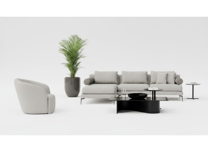 Ecksofa mit Sessel für das Wohnzimmer Linien, in denen Komfort wohnt