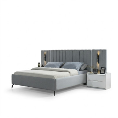 Schlafzimmer-Set mit Bett und 2 Nachttischen im modernen Design