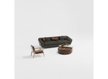 Wohnzimmerset Sofa, Sessel und Couchtisch in modernem Design