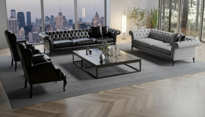 Wohnzimmerset 2x Sofa mit Sessel in modernem Design Stilvoller Komfort
