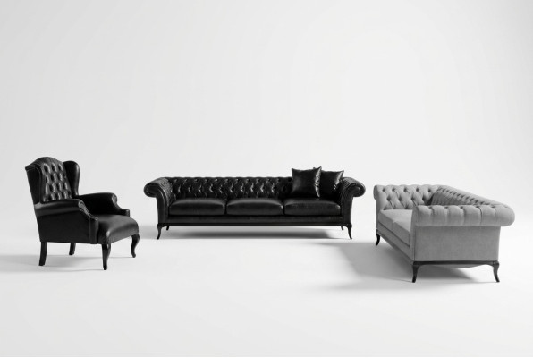Wohnzimmerset 2x Sofa mit Sessel in modernem Design Stilvoller Komfort