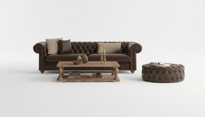 Sofa und Hocker für das Wohnzimmer Stil und Weichheit in einem