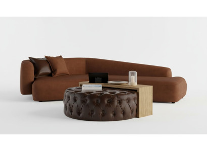 Wohnzimmerset Sofa Couchtisch und Hocker in modernem Design