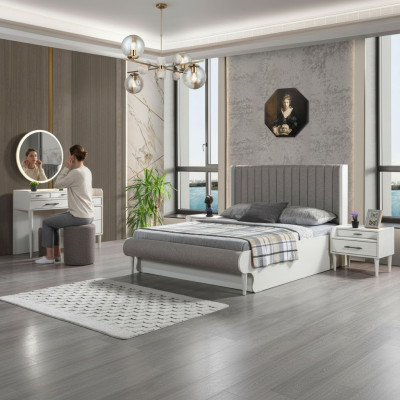 Komplettschlafzimmer modern 5tlg. Bett Nachttische Schrank