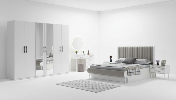 Komplettschlafzimmer 6-teilig Bett Schrank Nachttische modern