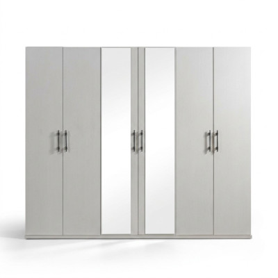 Kleiderschrank Schlafzimmer Weiß 254 cm modern Stauraum Möbel weiß