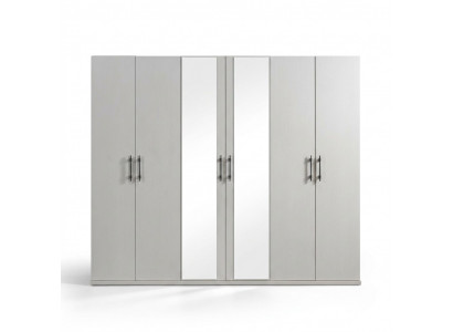 Kleiderschrank Schlafzimmer Weiß 254 cm modern Stauraum Möbel weiß