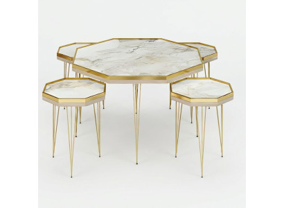 Couchtisch Set 5 tlg Design Holz Beistelltisch Wohnzimmer