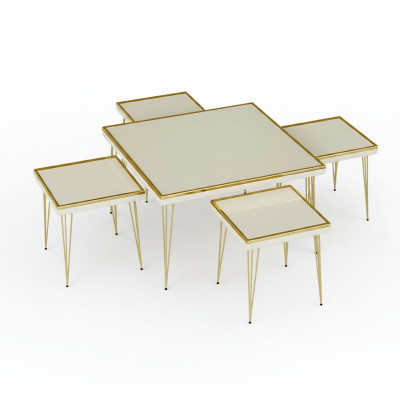 Couchtisch Set 5-teilig Wohnzimmer Beistelltisch modern Holz