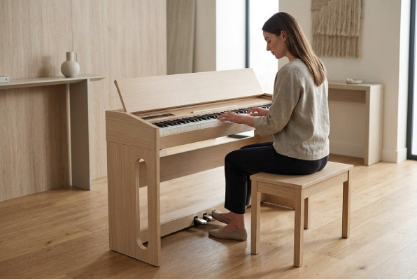 Digitální klavír pro domácnost Klávesnice digitální 130cm Světle hnědá