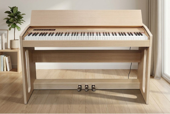 Digitální klavír pro domácnost Klávesnice digitální 130cm Světle hnědá