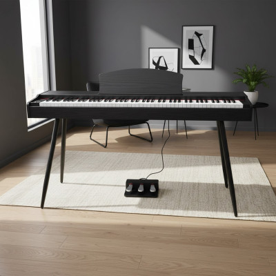 Digitální stage piano v hnědé barvě do domácnosti
