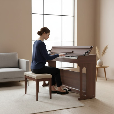 Digitální piano do domácnosti 137cm Hnědé
