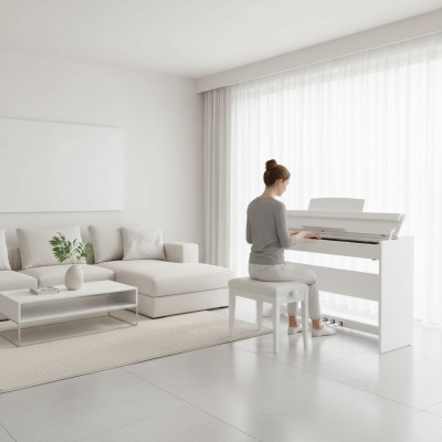 Digitální klavír pro domácnost Klávesnice digitální 137cm Bílá