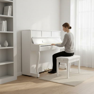 Tento bílý digitální klavír nabízí neomezenou kreativitu a styl