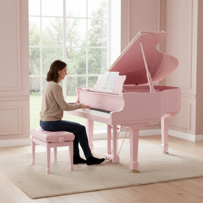 Lesklé růžové digitální piano