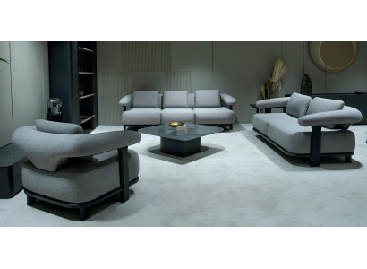Sofagarnitur 4+3+1 Platz Moderner Stil Graue Farbe Wohnzimmer-Sofas
