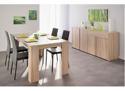 Esszimmergarnitur Esstisch 4 Stühle Kommode Moderner Stil Beige