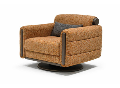 Sessel Moderner Stil Farbe Braun Drehmechanismus Quadratischer Sessel