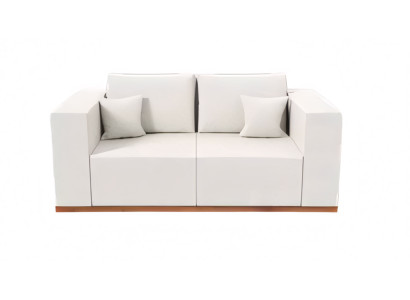 Stylischer Weißer 2-Sitzer Edle Polstercouch Wohnzimmer Textilsofa
