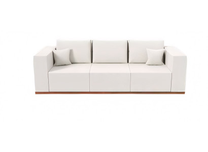 Luxuriöser Weißer 3-Sitzer Edles Wohnzimmer Sofa Textilsofa Möbel